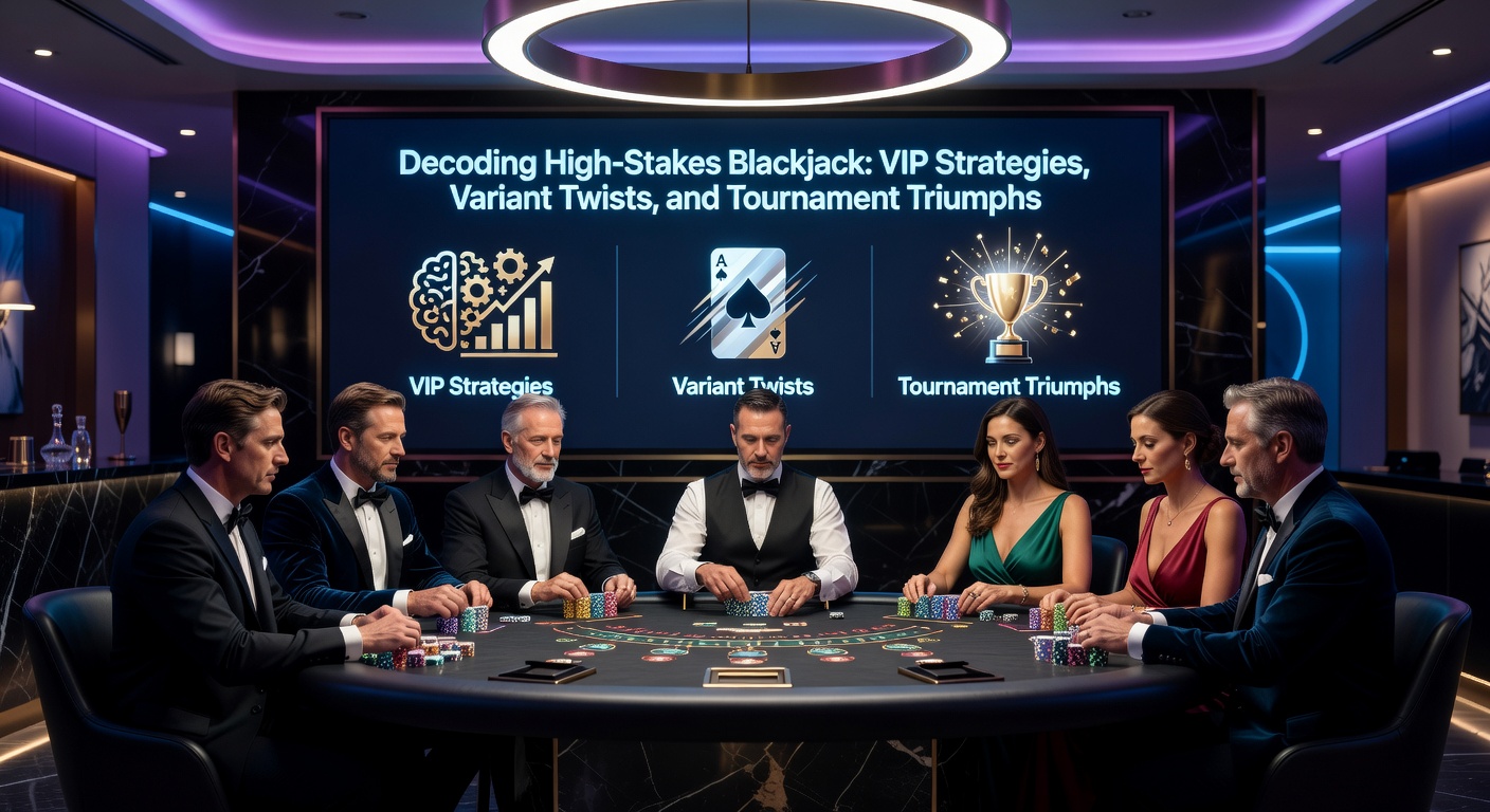 Dynamische Szene eines Blackjack-Turniers mit jubelnden Spielern, hohen Chip-Stacks und einem Dealer, der Karten verteilt, inmitten eines aufgeladenen Casino-Saals