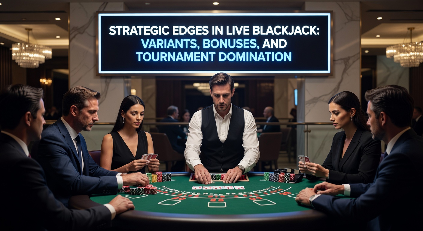 Nahaufnahme eines Spielers am Live-Blackjack-Tisch, der einen Bonus-Bereich auf dem Bildschirm überprüft, während der Dealer wartet